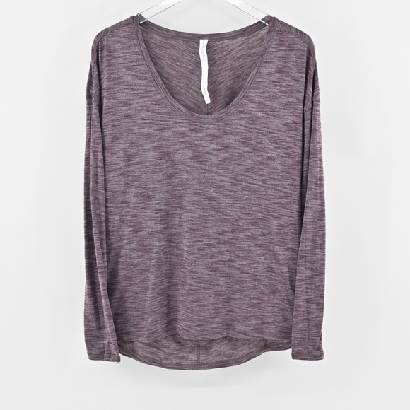 LULULEMON Womens Meant to Move Top Size 8 Heathered Purple Long Sleeve Athletic - Picture 1 of 11